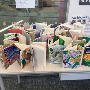 books made of cardboard on the table