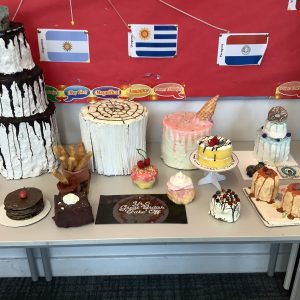 Cakes being made and ready to be eaten