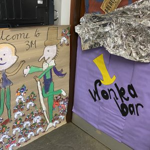 Wonka bar made on the door